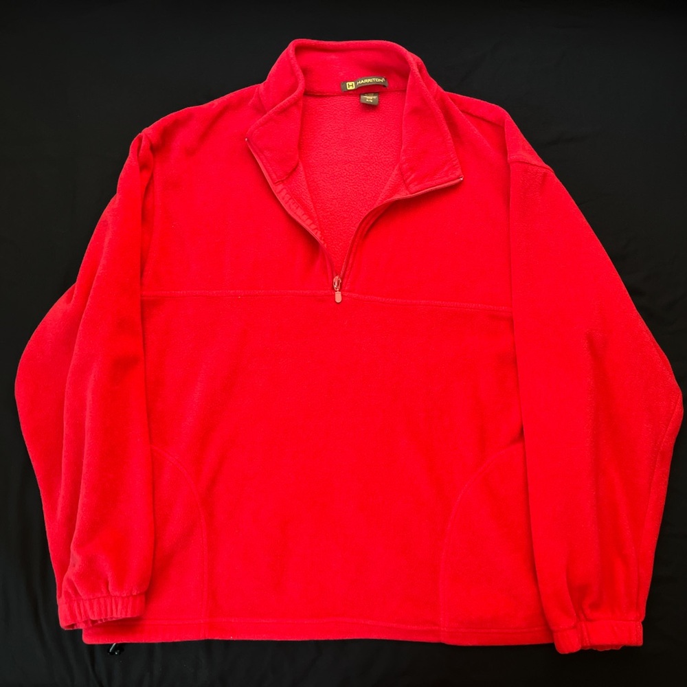 Men's Fleece Zip Up Sweater in Vibrant Red